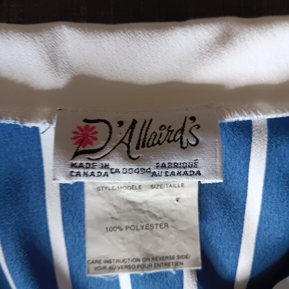 Vintage Nautical Stripe Secretary Dress Gold Anchor Buttons Belted 1970s - Picture 7 of 9